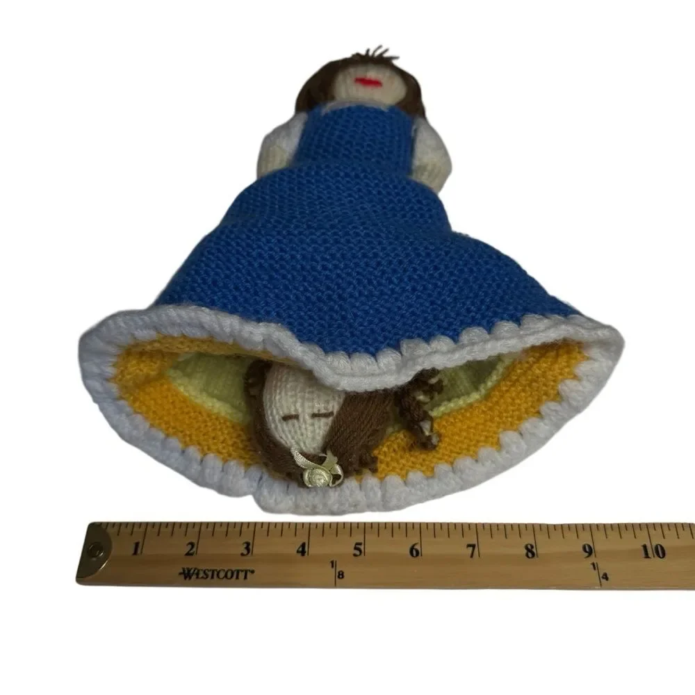 Handmade Hand Knitted Belle Topsy Turvy Doll Beauty & The Beast